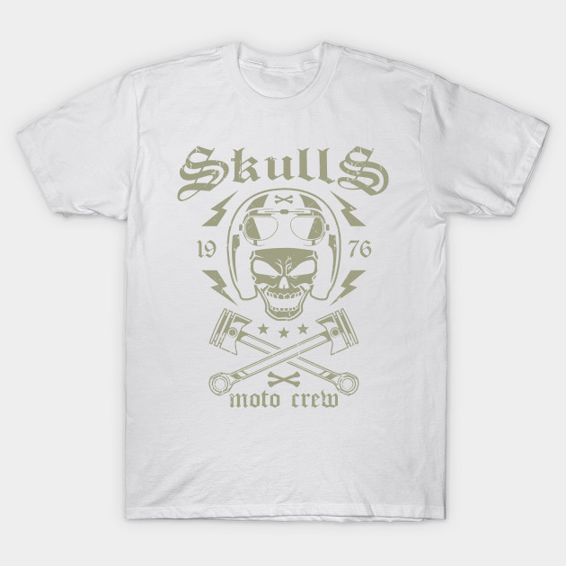 Skulls Moto Crew T-Shirt-TOZ